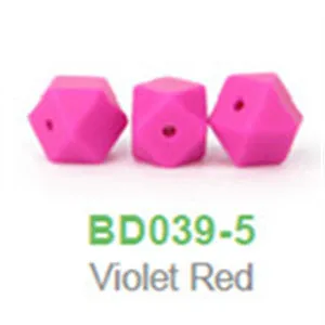 50pcs/lot 14mm BPA Free Loose Silicone Hexagon Beads Food Grade Teething Beads For DIY Silicone Baby Pacifier Teether Necklaces