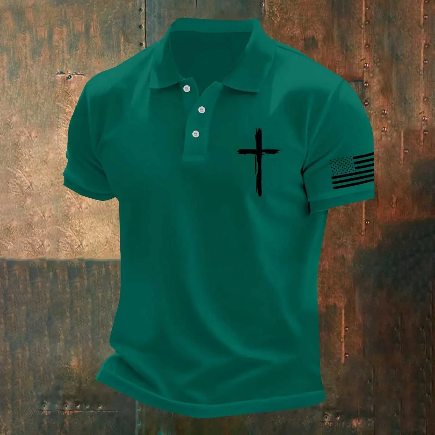 American Flag Shirts for Men USA 4th of July Indepednece Day Polo T-Shirt Summer Athletic Workout Patriotic Tee Tops