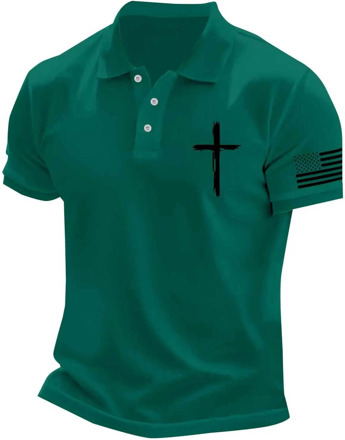 American Flag Shirts for Men USA 4th of July Indepednece Day Polo T-Shirt Summer Athletic Workout Patriotic Tee Tops