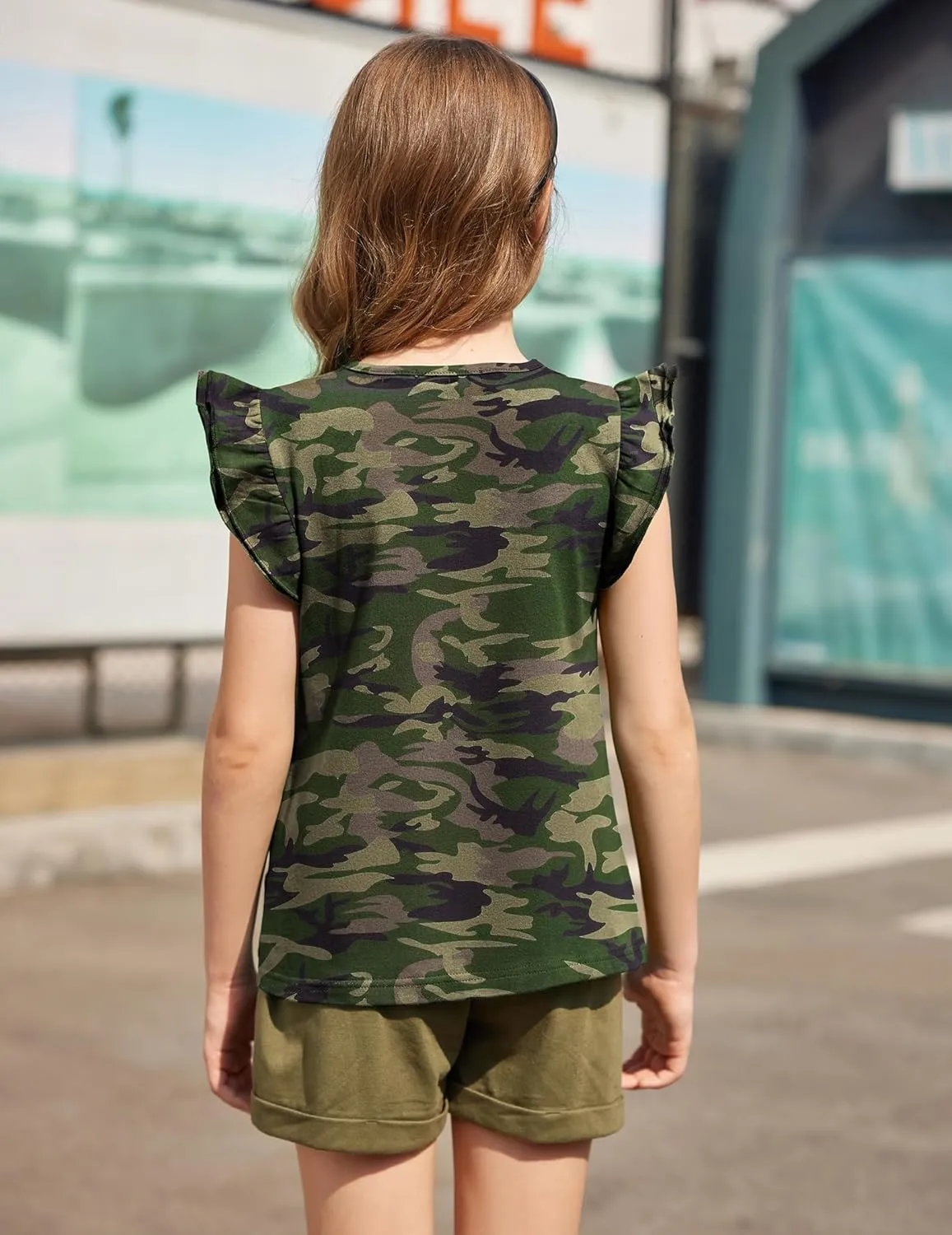 Arshiner Girls Shirts Ruffle Short Sleeve Summer Cute Casual Crewneck Tops Blouse Tee