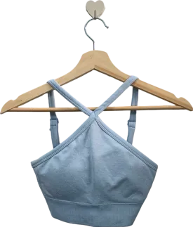 Bo Tee Light Blue Cropped Cross-Back Sports Bra XS