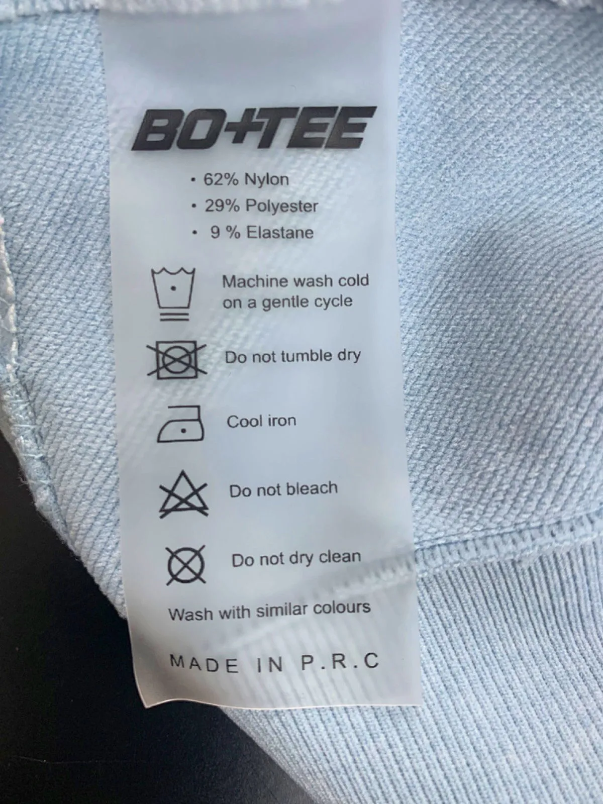 Bo Tee Light Blue Cropped Cross-Back Sports Bra XS