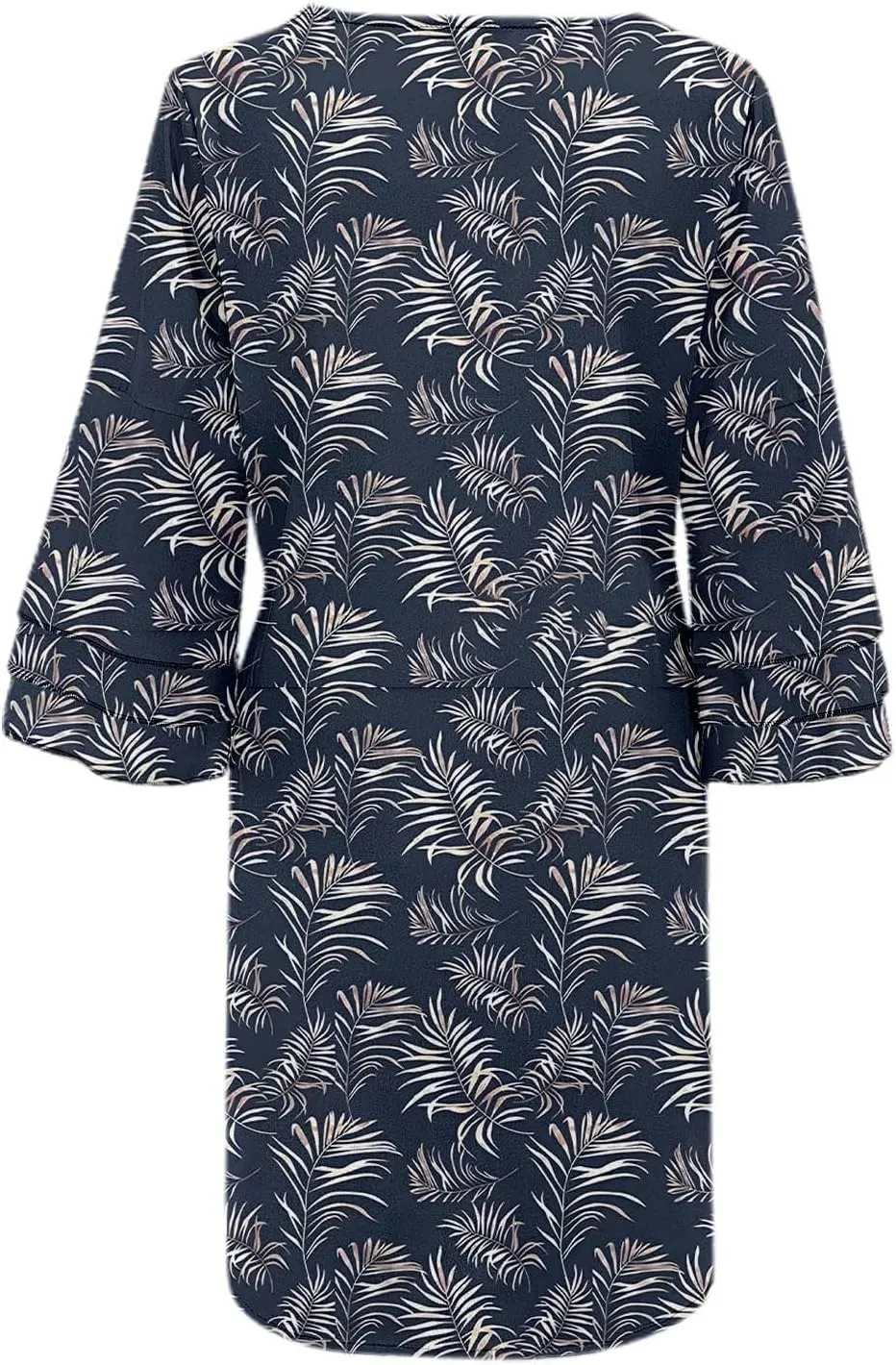 Boho Floral Mini Dress for Women | V Neck 3/4 Bell Sleeve Summer Dress, Flowy Loose Beach Dresses with Casual Chic Style