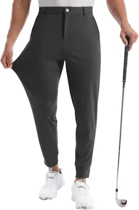 CANGHPGIN Mens Athletic Joggers with Zipper Pockets Lightweight Golf Pants Men Stretch Relaxed Fit Tapered Work Travel Pants