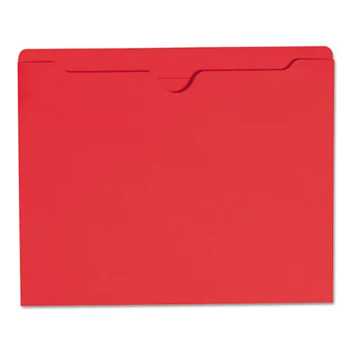 Colored File Jackets With Reinforced Double-ply Tab, Straight Tab, Letter Size, Red, 100/box