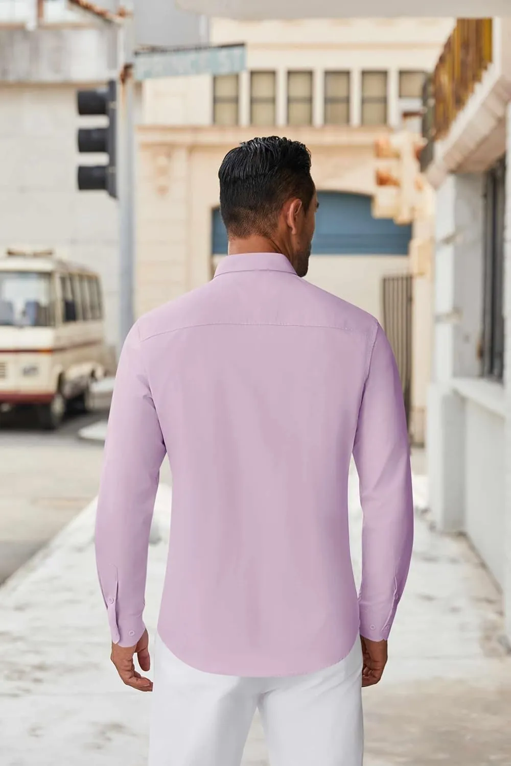COOFANDY Men's Long Sleeve Button Down Shirts Casual Untucked Dress Shirt Beach Wedding Shirts