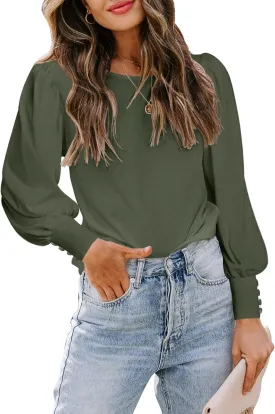 DOROSE Womens Tops Puff Sleeve Blouses Dressy Casual Work T Shirts