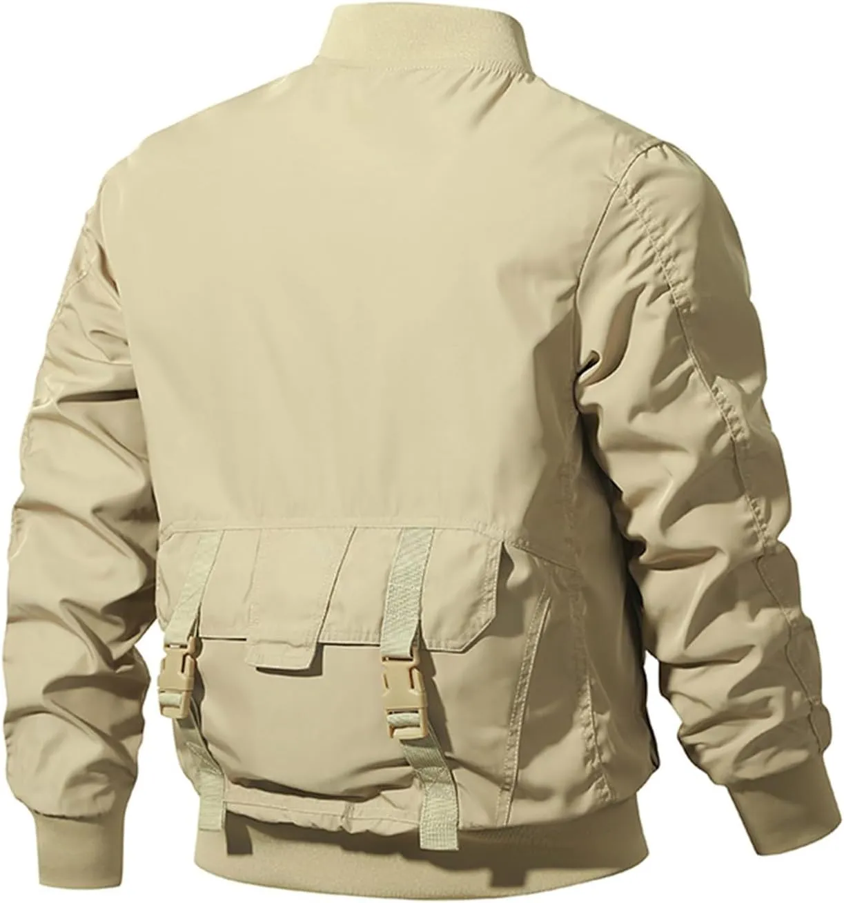 Finelylove Mens Military Tactical Jacket Lightweight Cargo Bomber Jacket Waterproof Spring Fall Windbreaker with Pockets