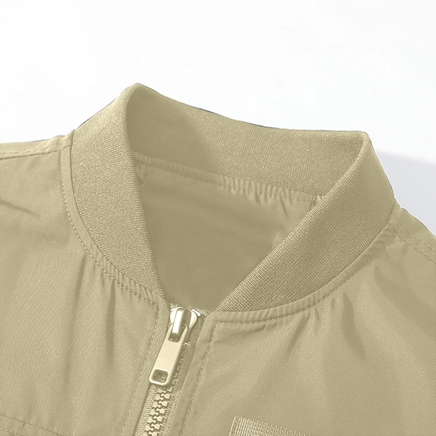 Finelylove Mens Military Tactical Jacket Lightweight Cargo Bomber Jacket Waterproof Spring Fall Windbreaker with Pockets