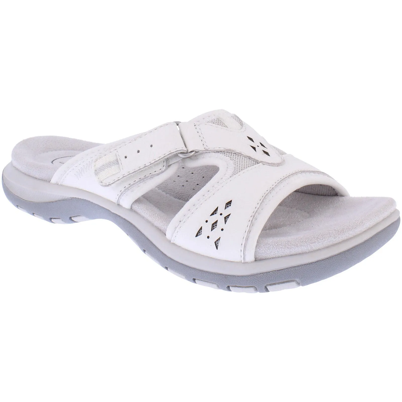 Free Spirit 41078 Wickford 3 Ladies White Leather Arch Support Slider Sandals