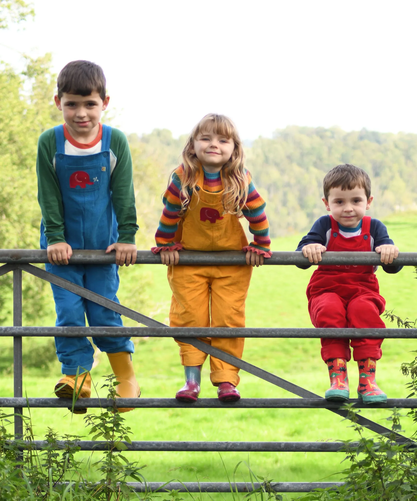 Frugi Babipur Kids Blue Cord Dungarees