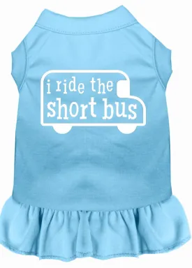 I Ride The Short Bus Screen Print Dress Baby Blue 4x (22)