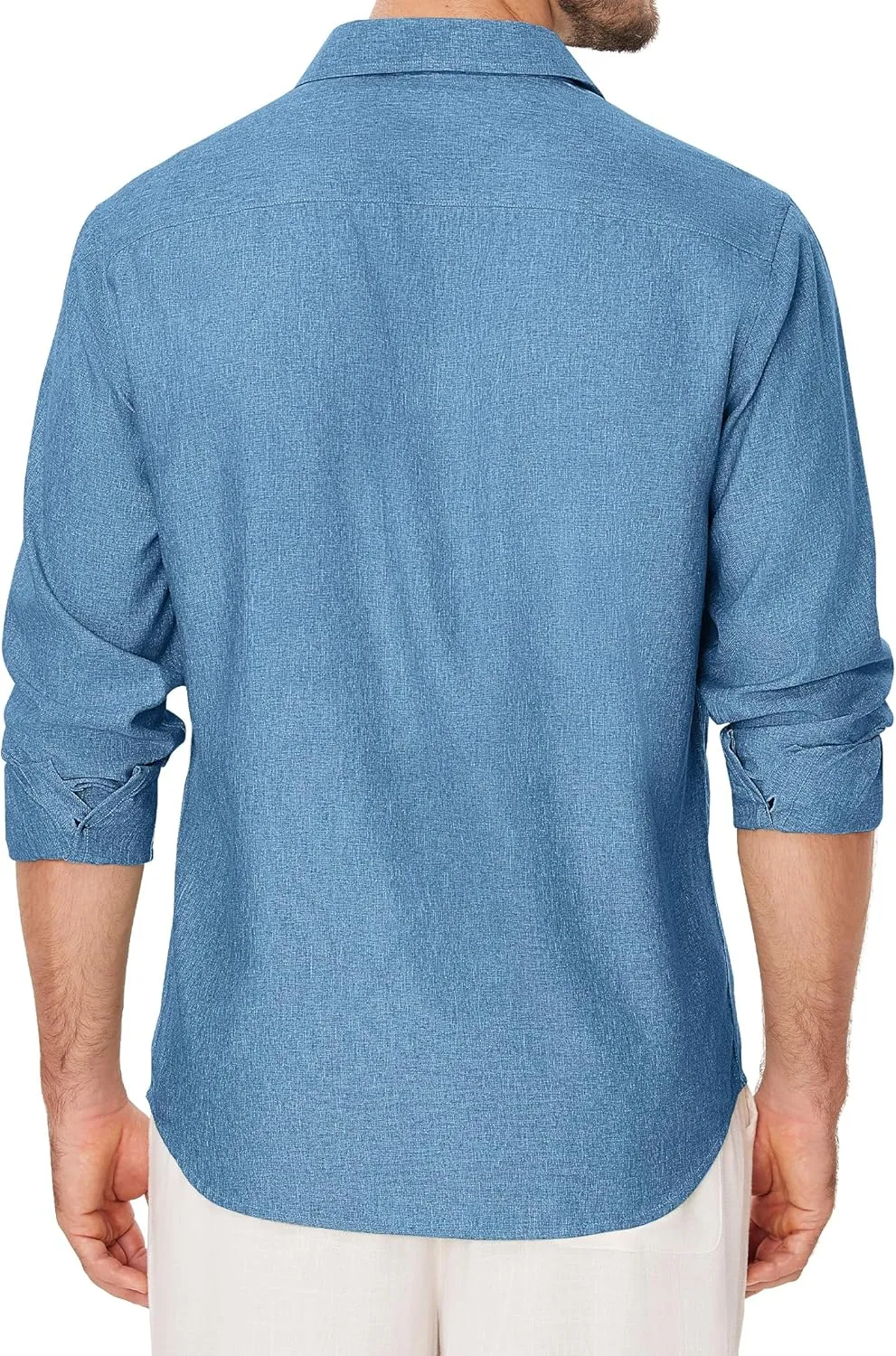 Linen Mens Dress Shirts Long Sleeve Linen Dress Shirts for Men Casual Linen Shirts for Men Button Down Shirt