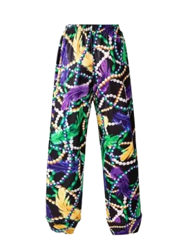 Mardi Gras Boho Style Printed Pants