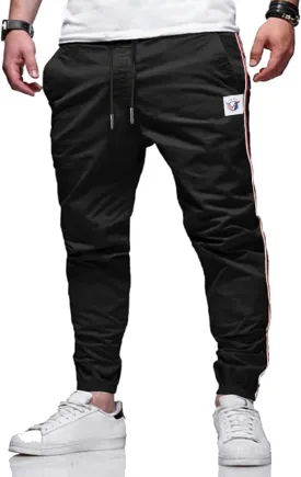Men Joggers Chino Cargo Pants Hiking Outdoor Recreation Pants Twill Fitness Track Jogging Pants Casual Cotton Pants