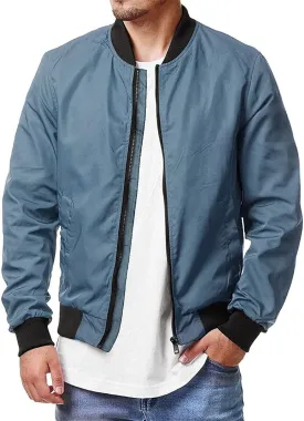 Men's Bomber Jacket Plus Size Stylish Lightweight Full Zip Fall Windbreaker Coat Fall Spring Thicken Casual Jackets