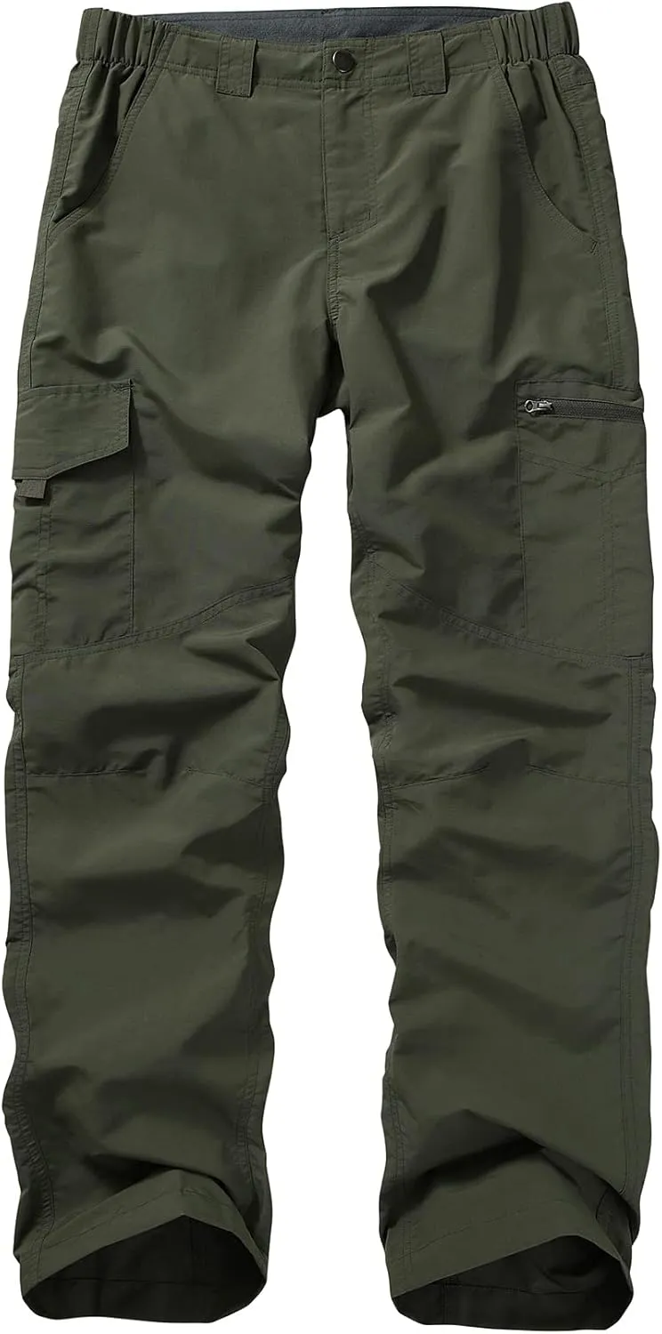 Mens Hiking Pants Quick Dry UPF 50 Travel Fishing Safari Cargo Pants Boy Scout Pants