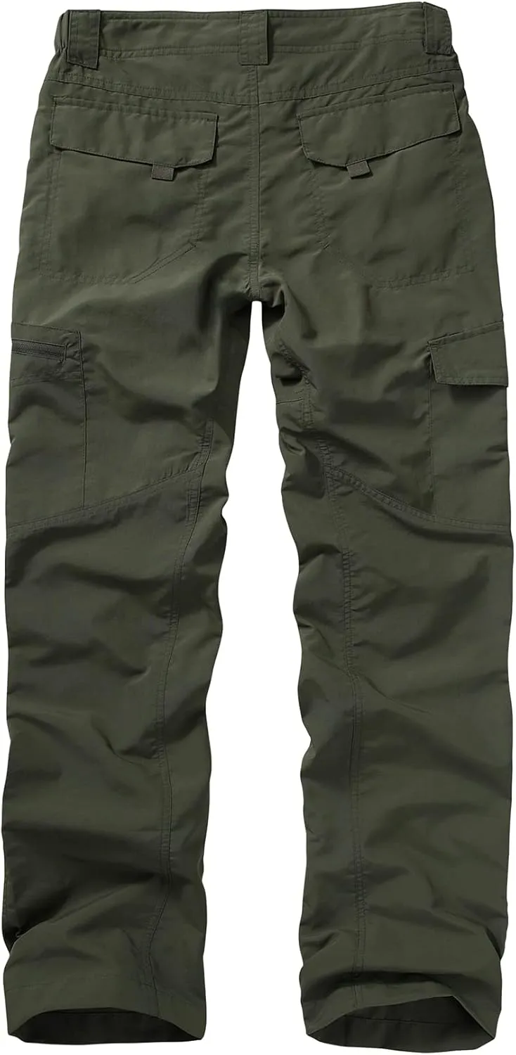 Mens Hiking Pants Quick Dry UPF 50 Travel Fishing Safari Cargo Pants Boy Scout Pants