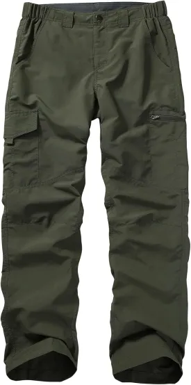 Mens Hiking Pants Quick Dry UPF 50 Travel Fishing Safari Cargo Pants Boy Scout Pants