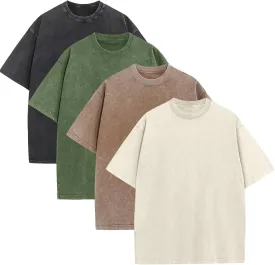 Mens Oversized T Shirts Acid Wash Loose Fit Vintage Washed Tee Shirt Short Sleeve Streetwear Casual T-Shirts