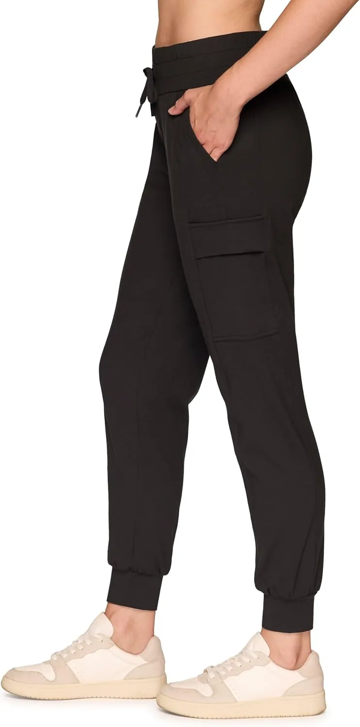 RBX Activewear Women's Jogger Pant Cargo Pants, Lightweight Buttery Soft Full Length Jogger Sweatpants with Pockets