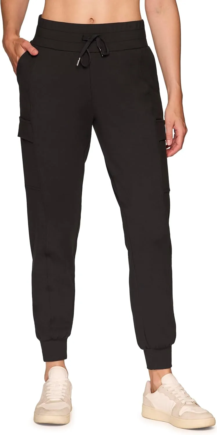 RBX Activewear Women's Jogger Pant Cargo Pants, Lightweight Buttery Soft Full Length Jogger Sweatpants with Pockets
