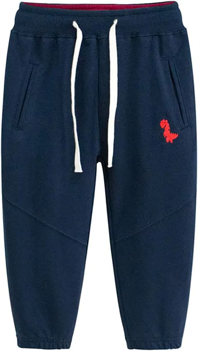 Toddler Boys Jogger Active Athletic Pants Dinosaur Sweatpants (1-Pack 2-Pack