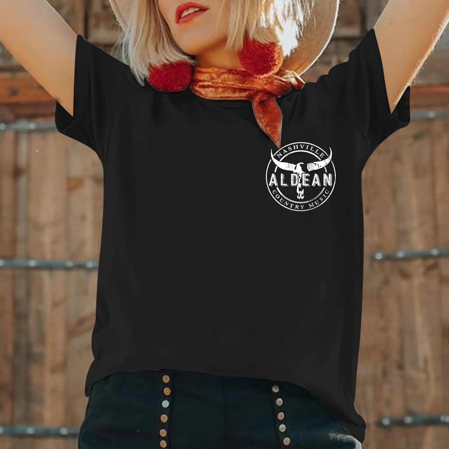 Womens Oversized Graphic Country Concert Tees Vintage Cowgirl Western Shirts Rock Band T Shirts Cotton Loose Fit
